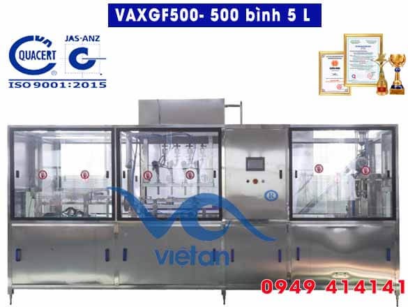 Máy rửa, chiết, đóng nắp bình 5L- VAXGF500