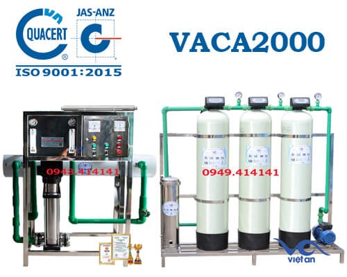 Dây chuyền lọc nước tinh khiết 2000l/h VACA2000