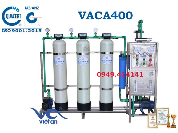 Dây chuyền lọc nước tinh khiết 400l/h VACA400