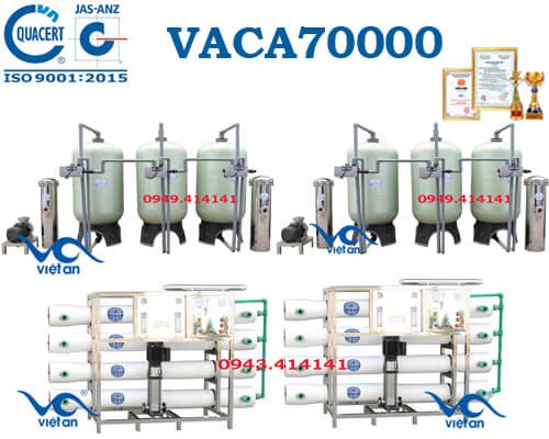Dây chuyền lọc nước tinh khiết 70000l/h VACA70000