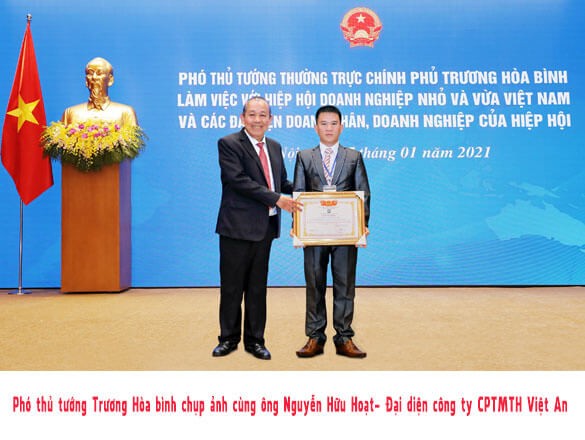 Việt An nhận bằng khen của chính phủ năm 2021