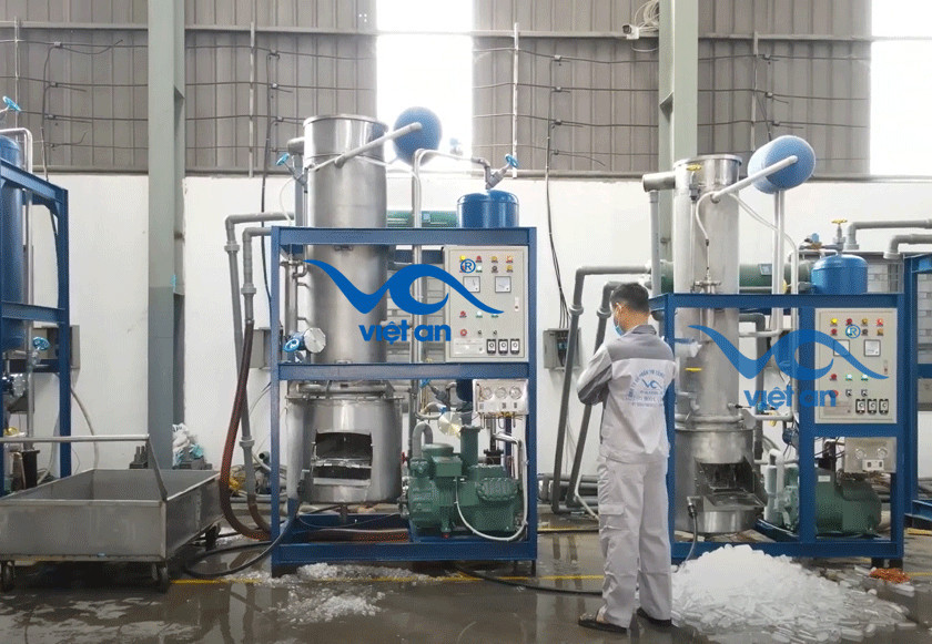Lắp đặt máy làm đá viên 5 tấn cho khách hàng tại Quảng Ninh