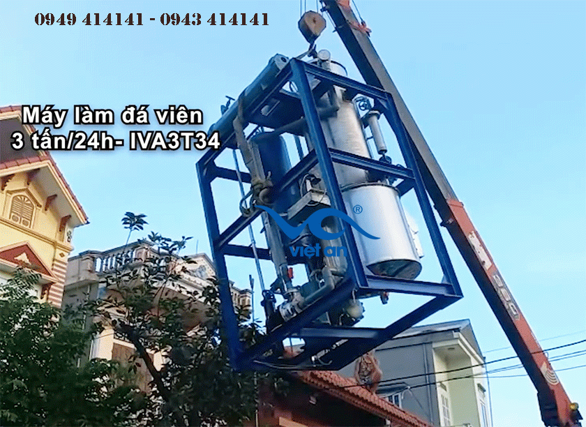 Quy trình lắp đặt máy làm đá viên IVA3T34 - 3 tấn tại Thái Bình của Việt An