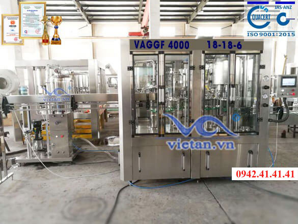 Máy chiết nước có ga bằng chai thủy tinh VAGGF4000